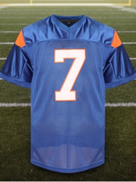 Men's #7 Embroidered Color-Block Football Jersey - Breathable V-Neck Short Sleeve Sports Shirt for Summer, Perfect for Parties & Casual Wear