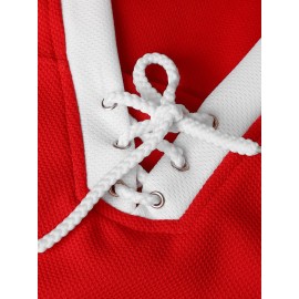 Men's Vintage #24 Embroidered Ice Hockey Jersey - Red and White, Breathable Polyester, Classic V-Neck Captain's Sweatshirt, Machine Washable, Ideal for Sports & Casual Wear