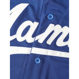 24 Blue Baseball Jersey Stitched Polyester Men'S Retro Baseball Shirt Button Short Sleeved Baseball Top S-3XL Hip Hop Clothes