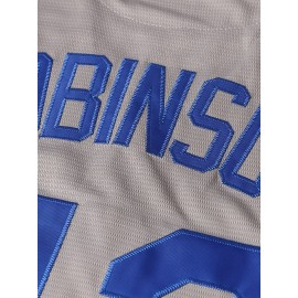 Stitched 42 Grey Baseball Jersey Polyester Men'S Retro Baseball Shirt Button Short Sleeved Baseball Top S-3XL Hip Hop Clothes