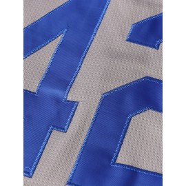 Stitched 42 Grey Baseball Jersey Polyester Men'S Retro Baseball Shirt Button Short Sleeved Baseball Top S-3XL Hip Hop Clothes