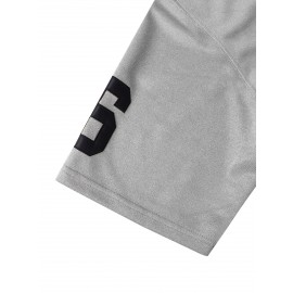 Men's Retro Baseball Jersey #6 Grey - Loose Fit V-Neck Button-Up Short Sleeve, Heavyweight 100% Polyester with Full Embroidery, All-Season Casual & Sports Wear (S-3XL), Outdoor Activity Apparel, Sporty Look, Durable Sportswear