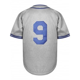 1pc Men'S Polyester V-Neck Baseball Jersey with Embroidered #9 and Montreal - Loose-Fit Knit Top for Sports, Casual, and Party Wear - All-Season Button Short Sleeve Shirt for Adults