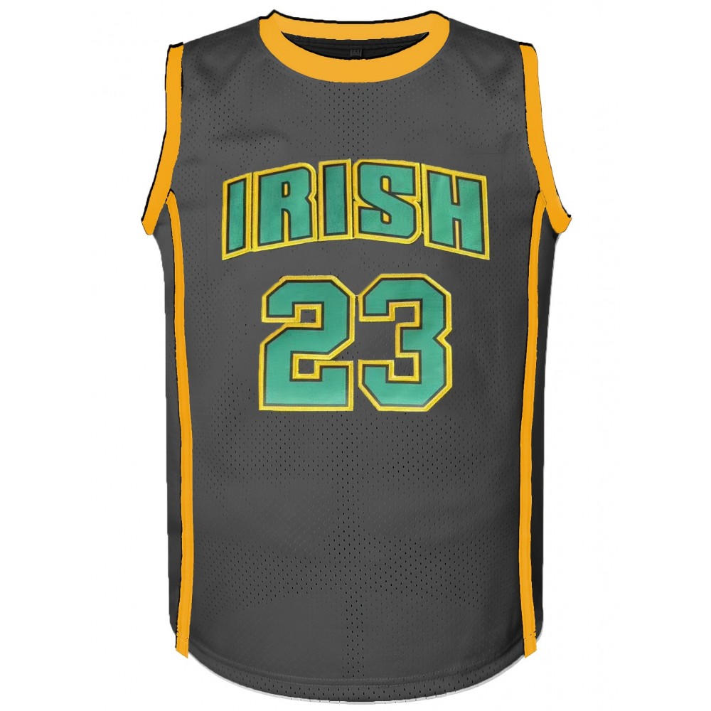 Embroidered #23 Irish Basketball Jersey, 100% Polyester Crew Neck Sports Tank Top with Slight Stretch, Unisex Sleeveless Jersey for All Seasons, Casual and Athletic Wear for Parties, Outdoors, and Sport Events