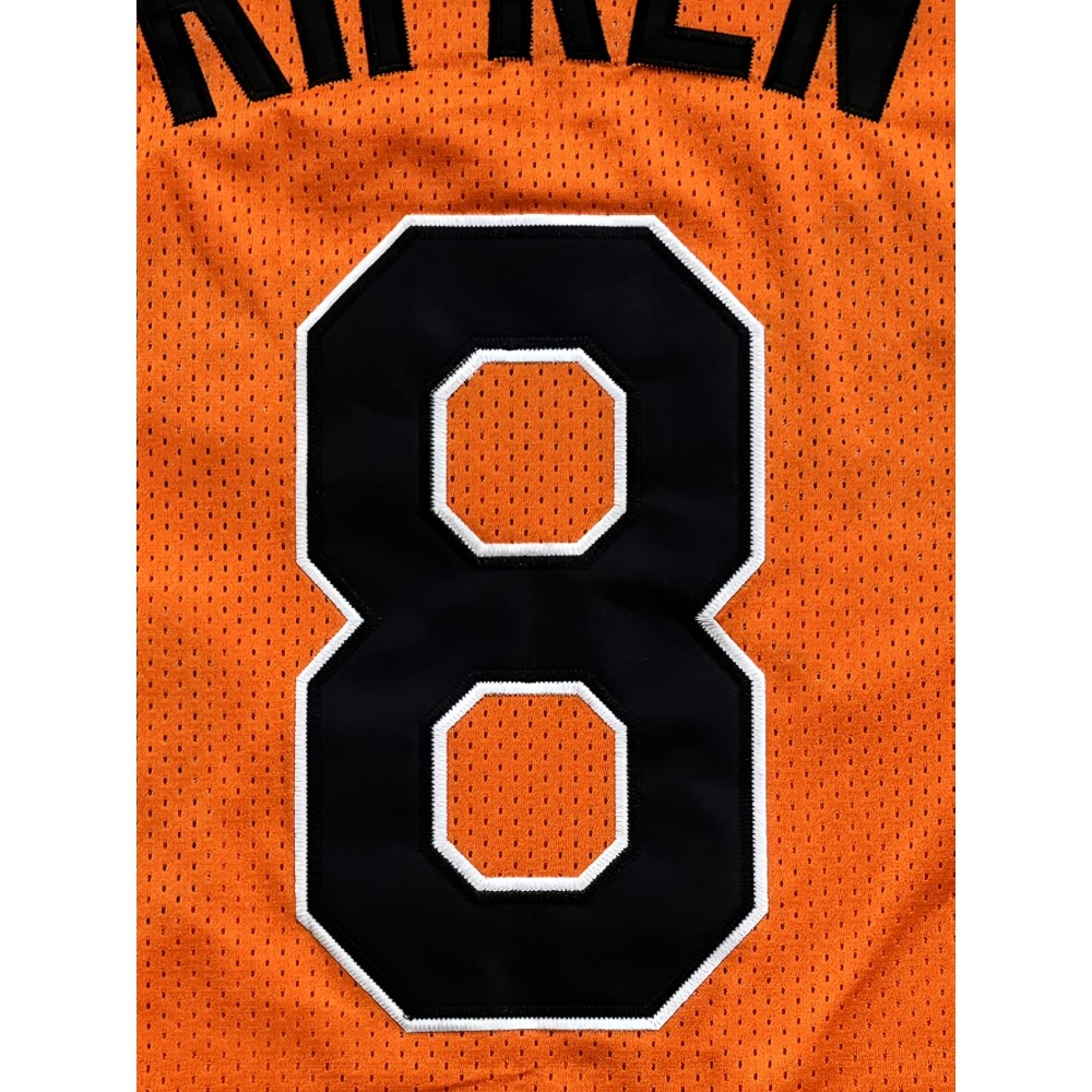#8 Orange Baseball Jersey Stitched Polyester Men'S Retro Baseball Shirt Button Short Sleeved Baseball Top S-3XL Hip Hop Clothes