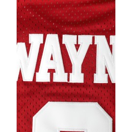 1pc Men'S Basketball Jersey #9 Wayne - Polyester Sports Tank Top with Embroidered Lettering, Breathable & Sweat-Wicking, Loose Fit for Casual & Team Sports, Crew Neck, Sizes S-XXXL