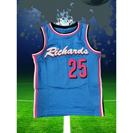 Men's #25 Classic Retro Embroidered Basketball Jersey - Breathable Sleeveless Vest for Training & Competitions, Polyester, Machine Washable