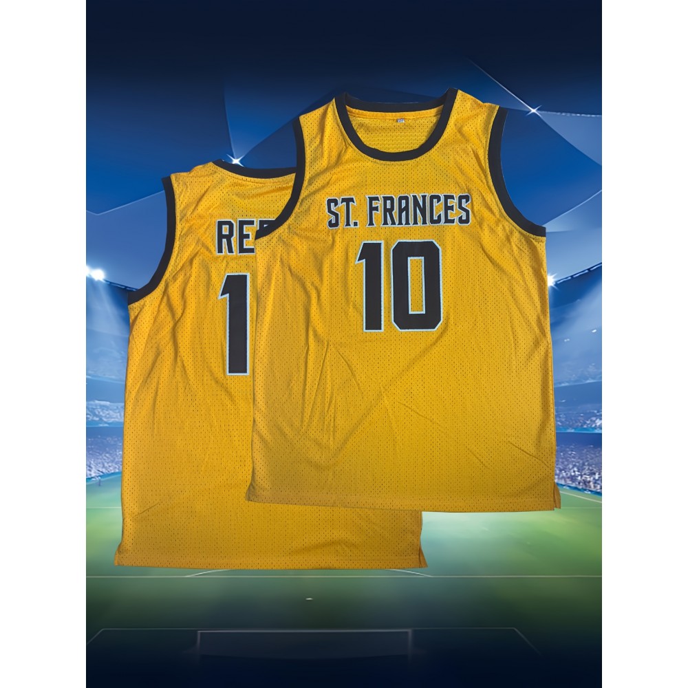 Men'S # 10 Yellow Basketball Robe -100% Polyester Embroidered Round Neck Sportswear, Made Of Slightly Elastic Fabric, Suitable For Casual And Sportswear, Loose Fit, Suitable For Adults And Men - S-XXL