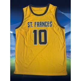 Men'S # 10 Yellow Basketball Robe -100% Polyester Embroidered Round Neck Sportswear, Made Of Slightly Elastic Fabric, Suitable For Casual And Sportswear, Loose Fit, Suitable For Adults And Men - S-XXL