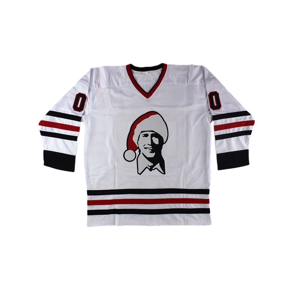 No. 0 Christmas holiday hockey jersey patchwork striped hockey suit men's loose V-neck embroidered hockey shirt Christmas costume