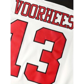 Men'S #13 Embroidered Hockey Jersey - Polyester V-Neck Top with Lettering, Loose Fit, Sports Style for Casual, Training, Team Sports, Holiday, Unity Events - Spring, Summer, Fall, Winter