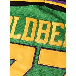 Men'S Embroidered Hockey Jersey, Polyester V-Neck Sports Jersey, Slight Stretch Knit Fabric, Regular Fit, for Casual, Training, Competition, and Festive Occasions, Four Seasons Wear