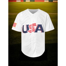 Men'S #10 Baseball Jersey, Embroidered Short-Sleeve Baseball Uniform, V-Neck Loose Button-Up Shirt, a Comfortable Top Suitable for Training And Games.