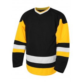 Men's Colorblock Ice Hockey Sweater, Loose Embroidered Long Sleeve, Sporty, Fashionable Casual, Breathable Streetwear