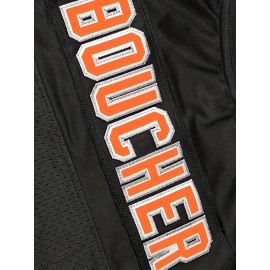 Men's #9 Embroidered Breathable Football Jersey, V-Neck Black Short Sleeve American Football Shirt for Training, Game and Party Uniform