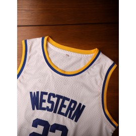 Men's #22 Embroidered Basketball Jersey - Breathable Polyester, Perfect for Sports & Casual Wear, Machine Washable
