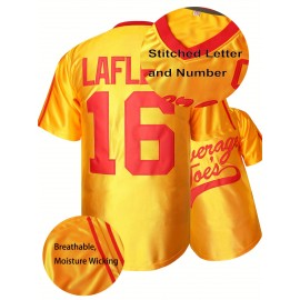 Men's & Women's 16 Embroidered American Football Jersey - Vibrant Yellow Moisture-Wicking Breathable V-Neck Loose Fit, 100% Polyester, Sizes S-XXXL for Sports, Casual & Outdoor Activities, Athletic Apparel | Embroidered Sports Top | Breathable Polyester