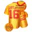Men's & Women's 16 Embroidered American Football Jersey - Vibrant Yellow Moisture-Wicking Breathable V-Neck Loose Fit, 100% Polyester, Sizes S-XXXL for Sports, Casual & Outdoor Activities, Athletic Apparel | Embroidered Sports Top | Breathable Polyester