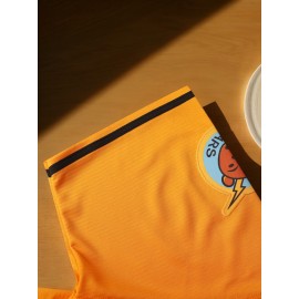 Men's #12 Yellow & Black Embroidered Baseball Jersey - V-Neck, Short Sleeve, Lightweight Polyester, Button-Up Shirt for Training & Games, Casual & Sports Wear