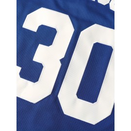 #30 Blue Baseball Shirt Loose Fit Suitable For Training, Competition, Team Sports Size S-XL