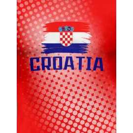 Women's Large Size Professional Sports Fabric Creative Pattern Print European National Team Soccer Jersey T-shirt, Soccer Jersey Flag Uniforms Shirts, Breathable And Lightweight, Moisture-Wicking, As Gifts For Sports Fans